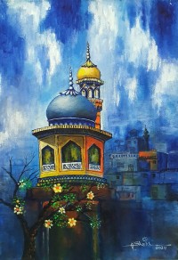 Anwer Sheikh, 12 x 18 Inch, Acrylic on Canvas, Cityscape Painting, AC-ANS-080